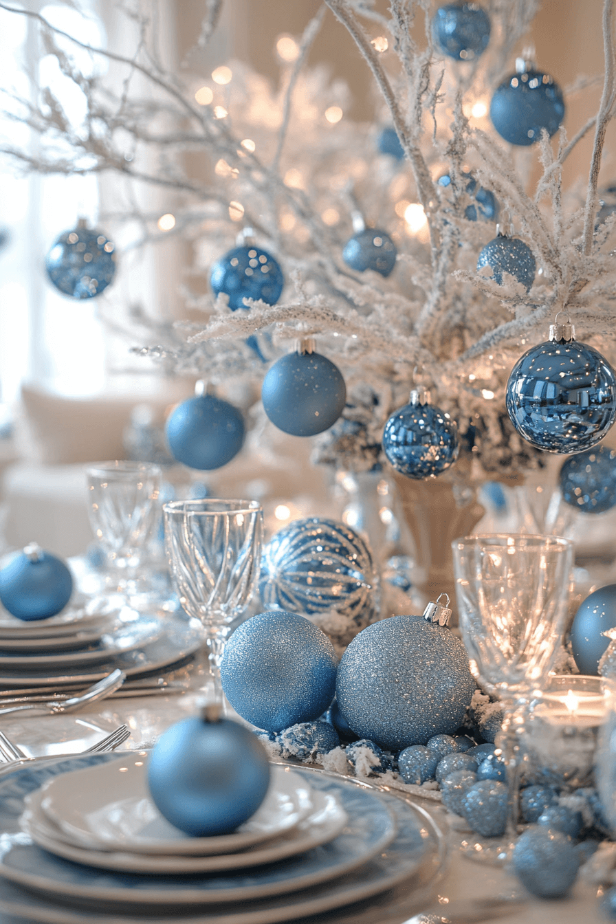 15 blue white table sparkle