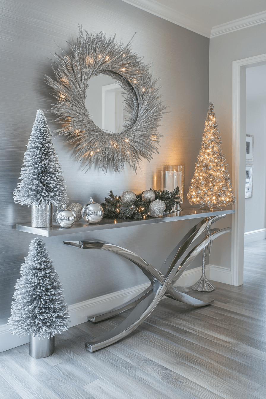 16 brilliant silver entryway finish