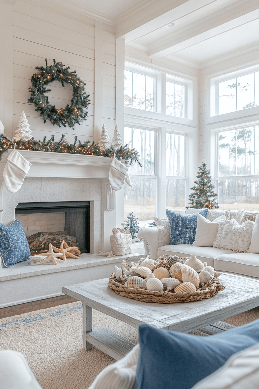 16 ocean inspired winter mantel