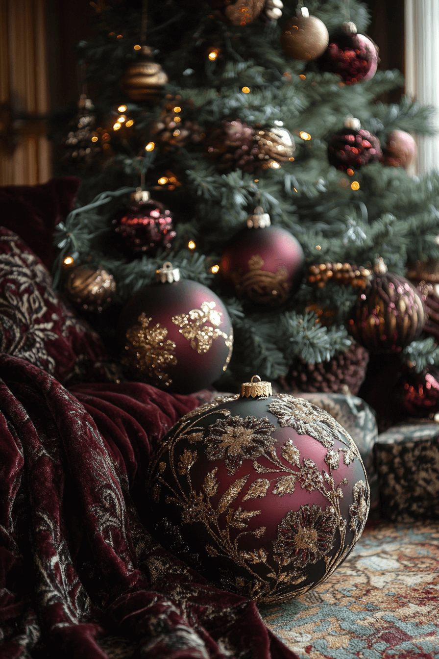 17 plush velvet silk ornaments