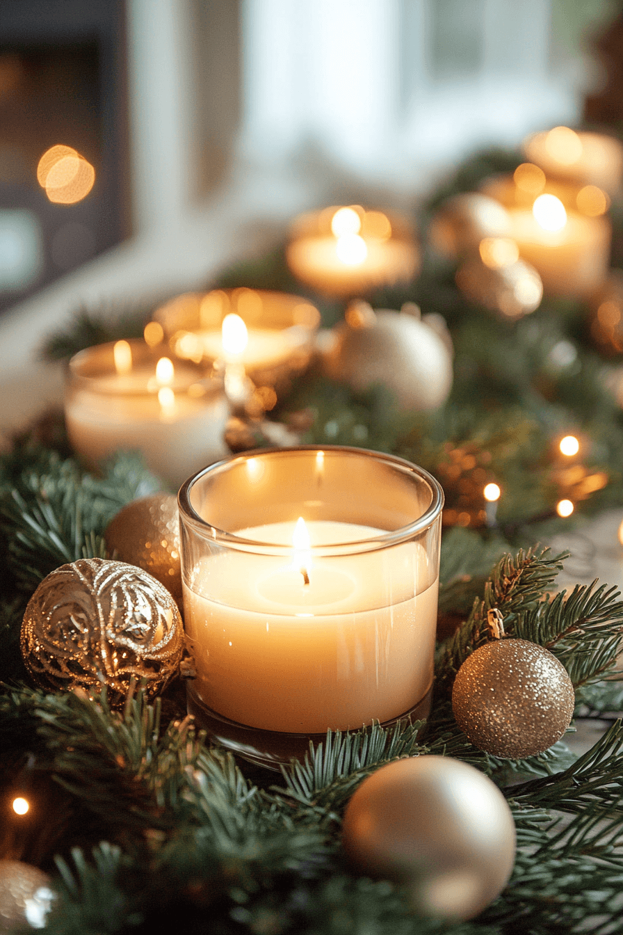 18 garland candle warm shine