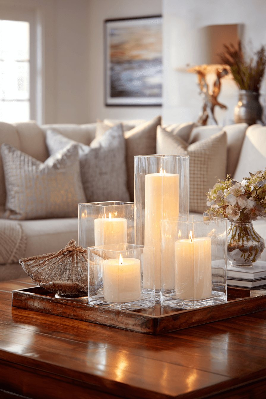 19 glass wrapped candle glow