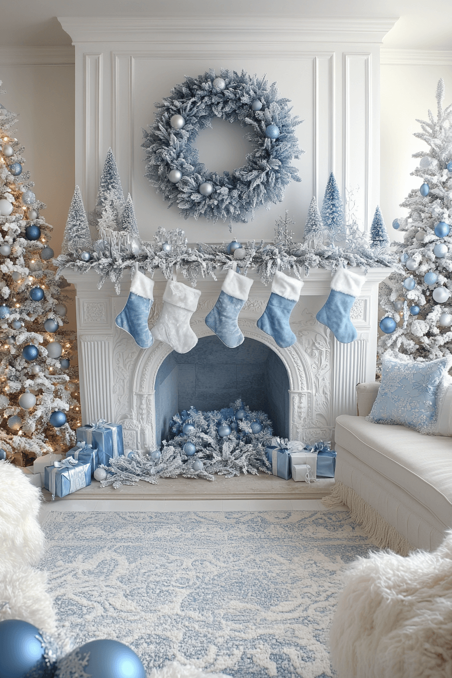 2 elegant blue mantel charm