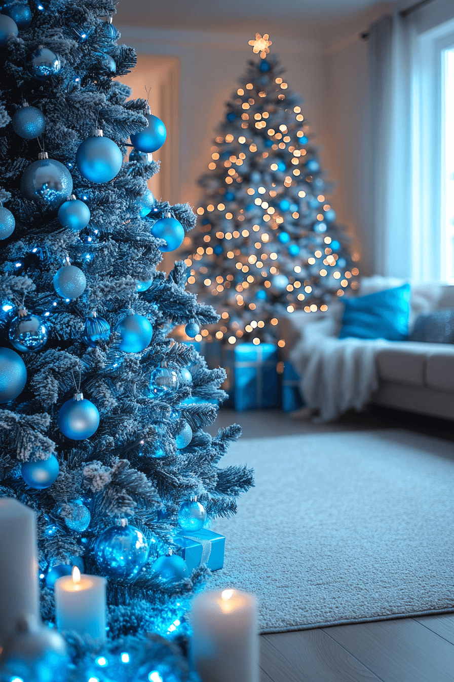 21 blue light festive shine