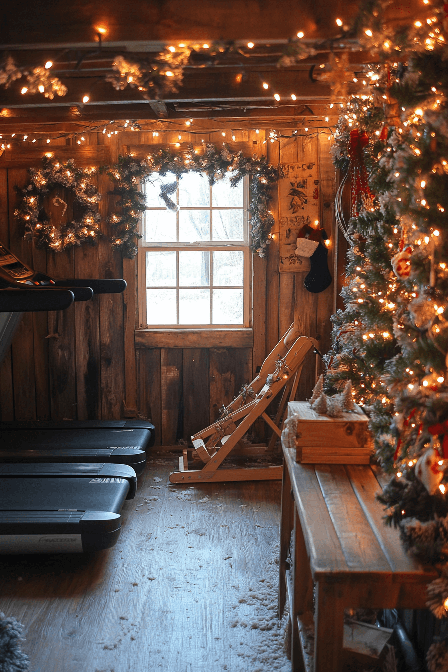 22 rustic gym holiday corner