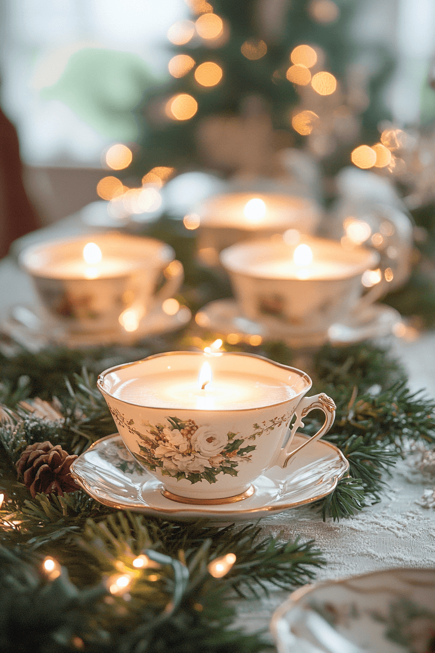 24 teacup candle holiday charm