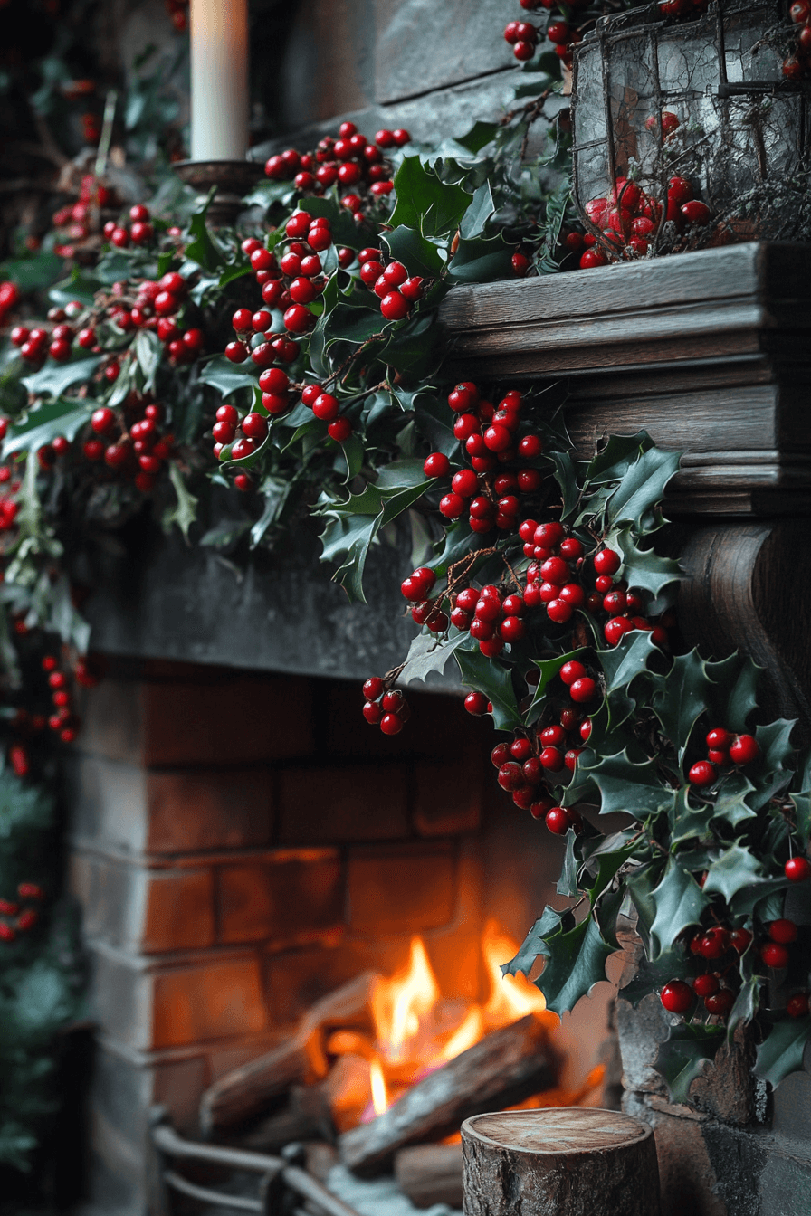 25 holiday berry mantle brightness