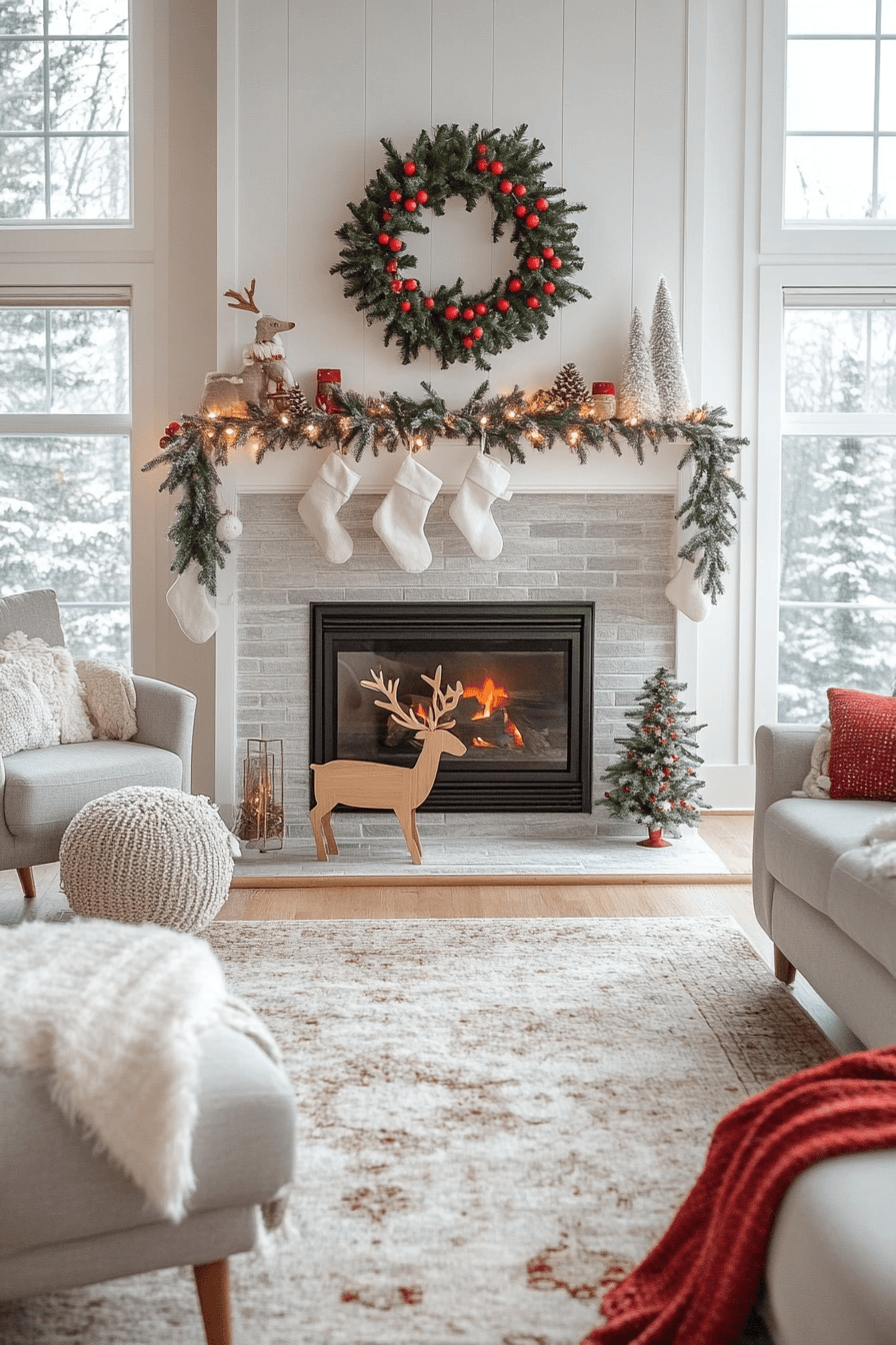 6 scandinavian snowy mantel look