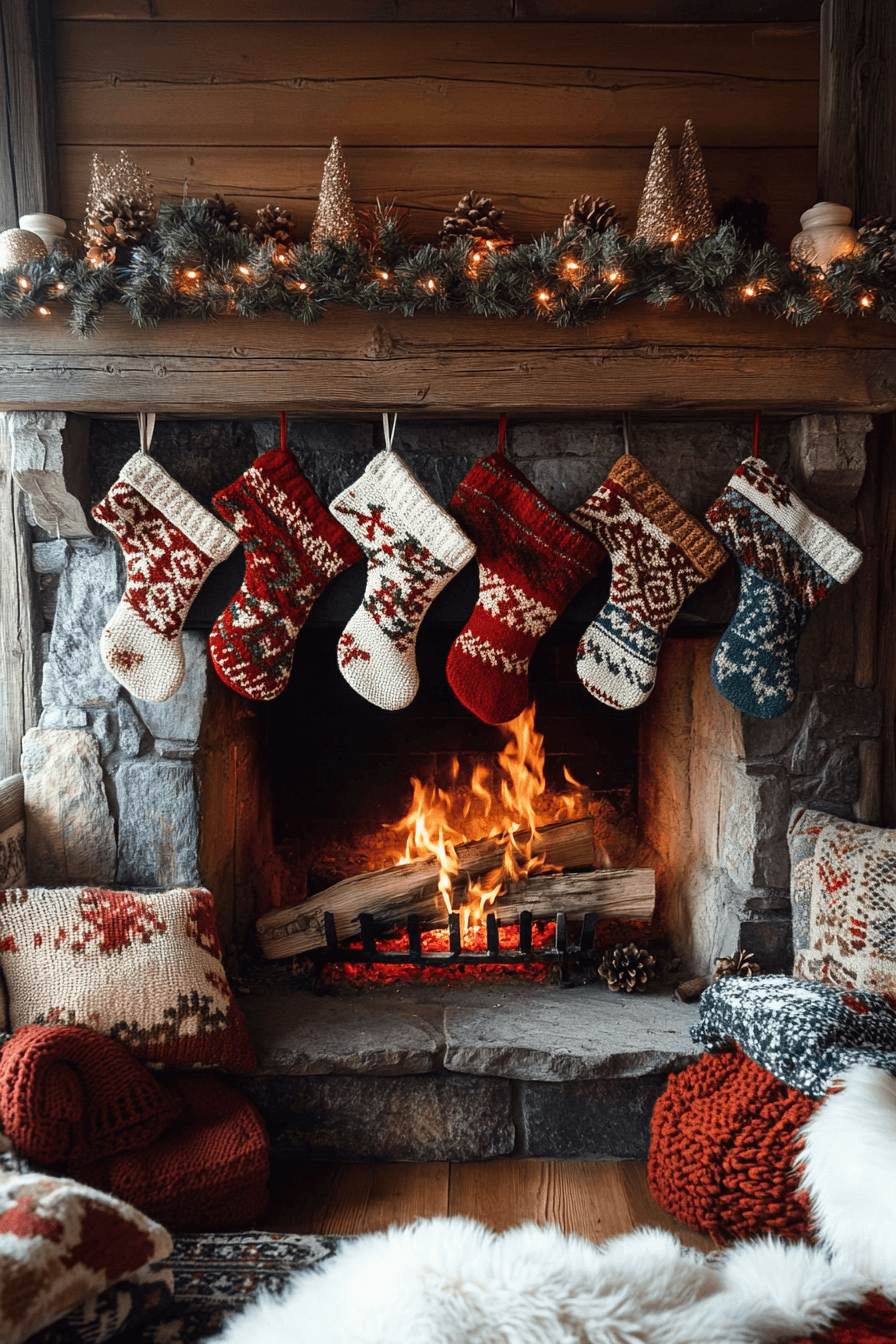 7 cozy knitted fireplace touch