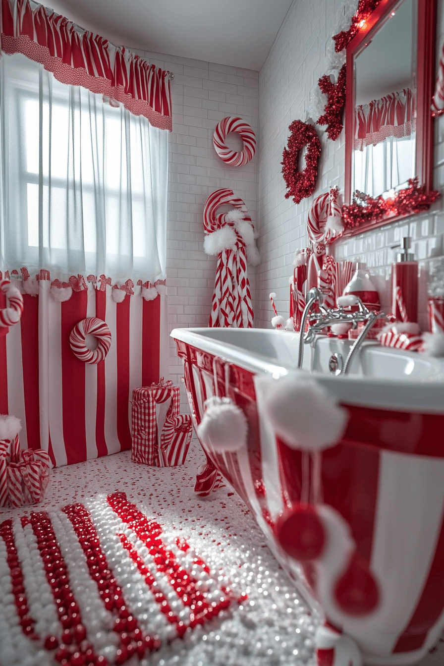 9 candy cane washroom fun