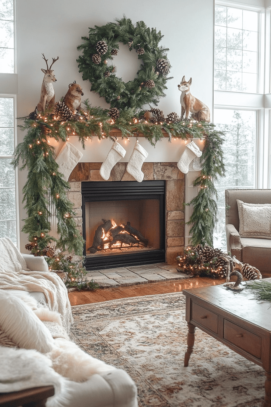 9 enchanted woodland mantel scene