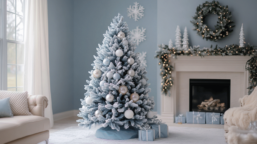 blue christmas decor ideas 1