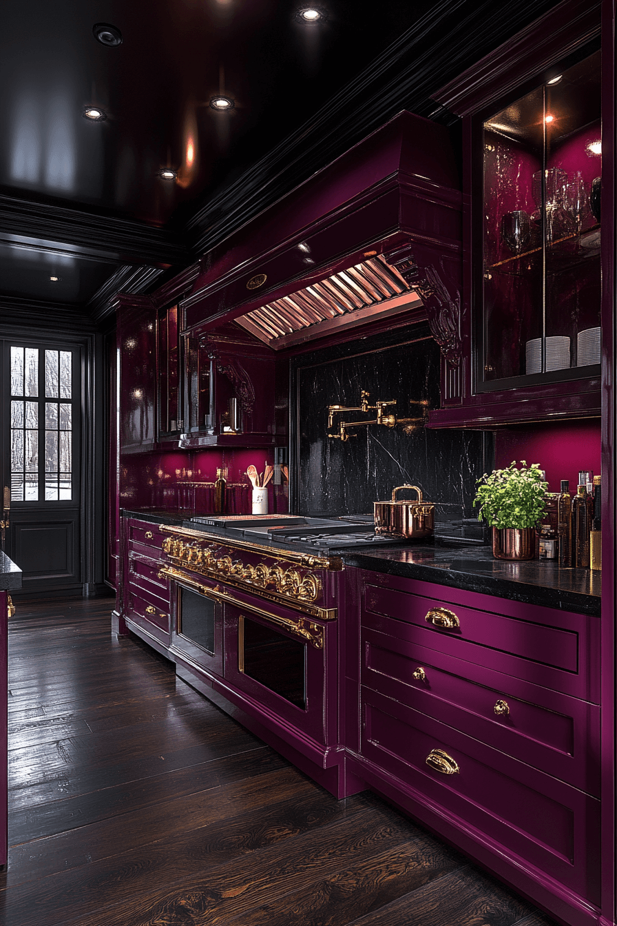10 plum rich kitchen cabinets