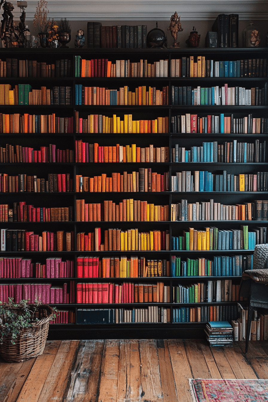 12 colorful book arrangement