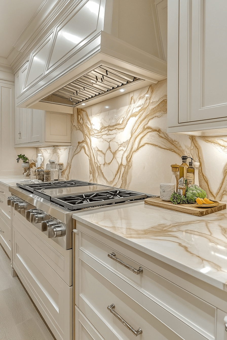 19 polished quartz backsplash style