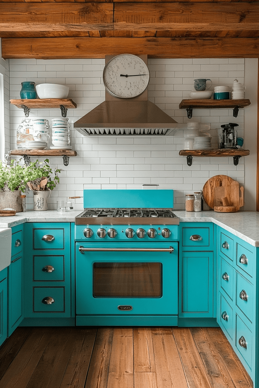 19 turquoise playful kitchen look