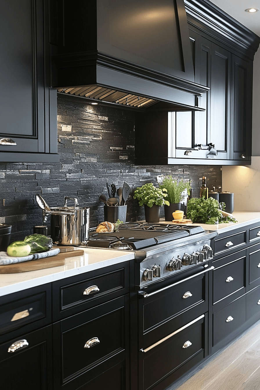 2 bold black modern cabinets