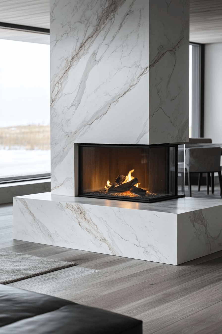 3 marble fireplace refinement