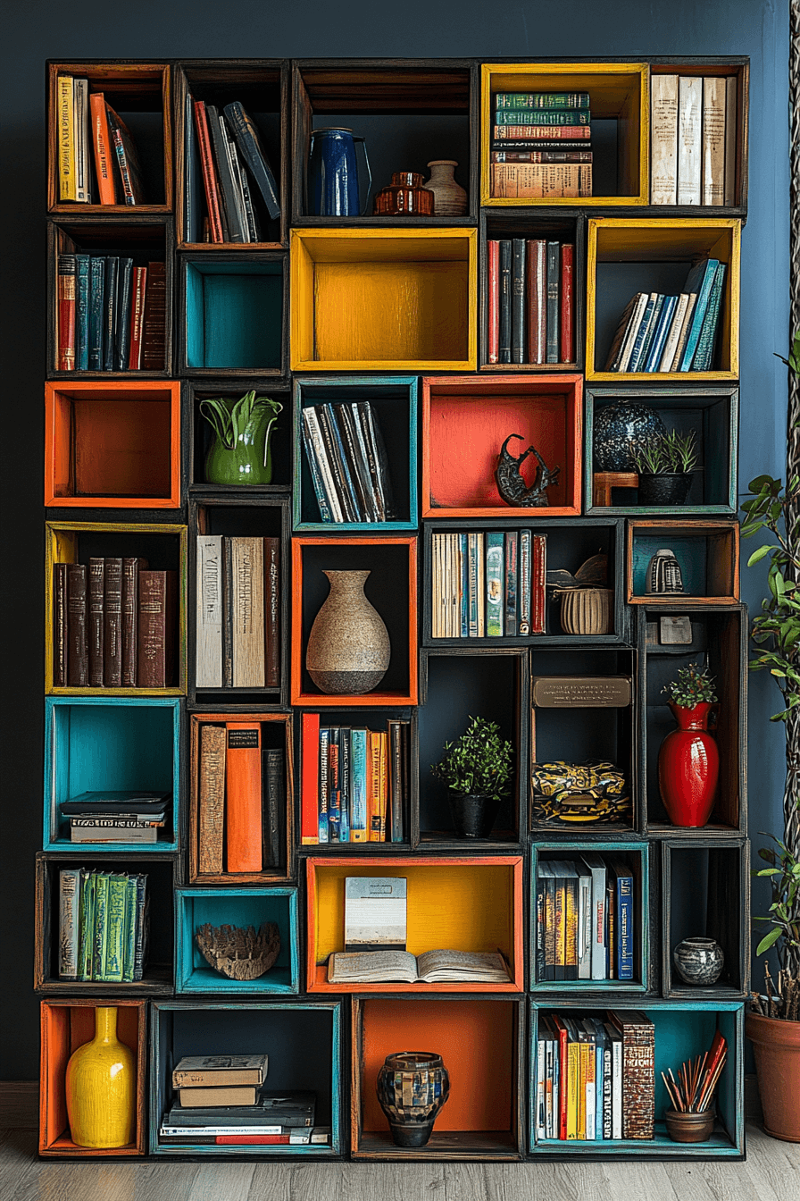6 artistic geometric shelves