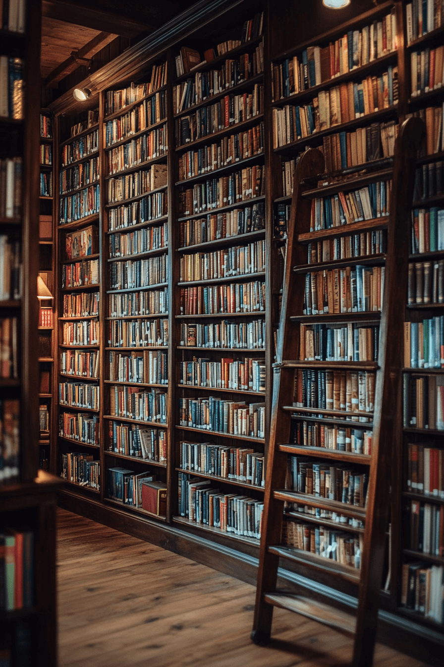 7 vertical library wall