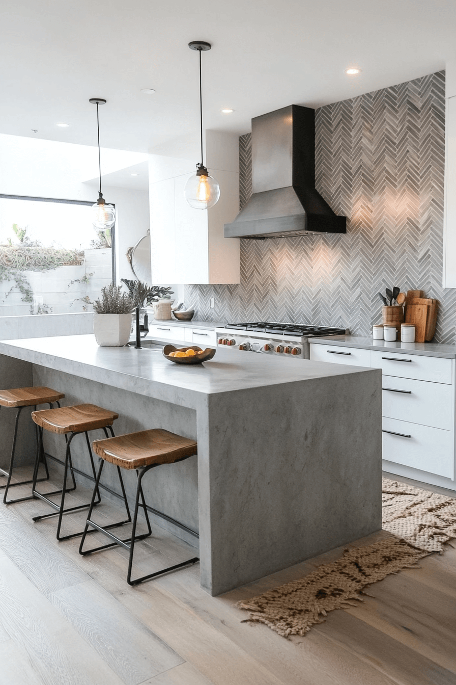 8 chevron flow backsplash style