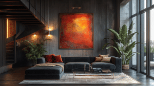 dark grey sofa living room