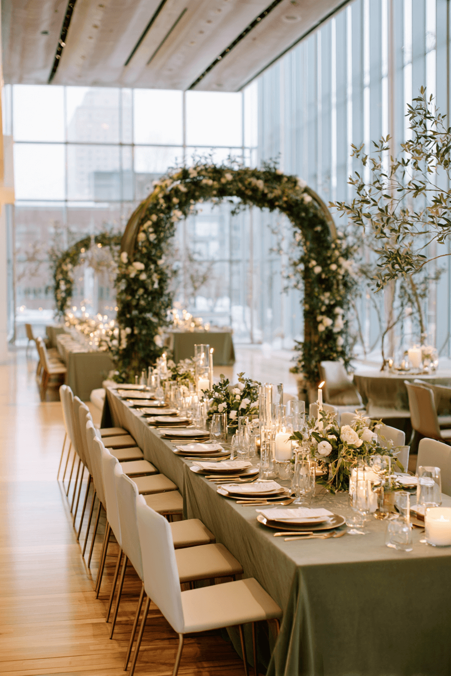 1 chic contemporary olive wedding