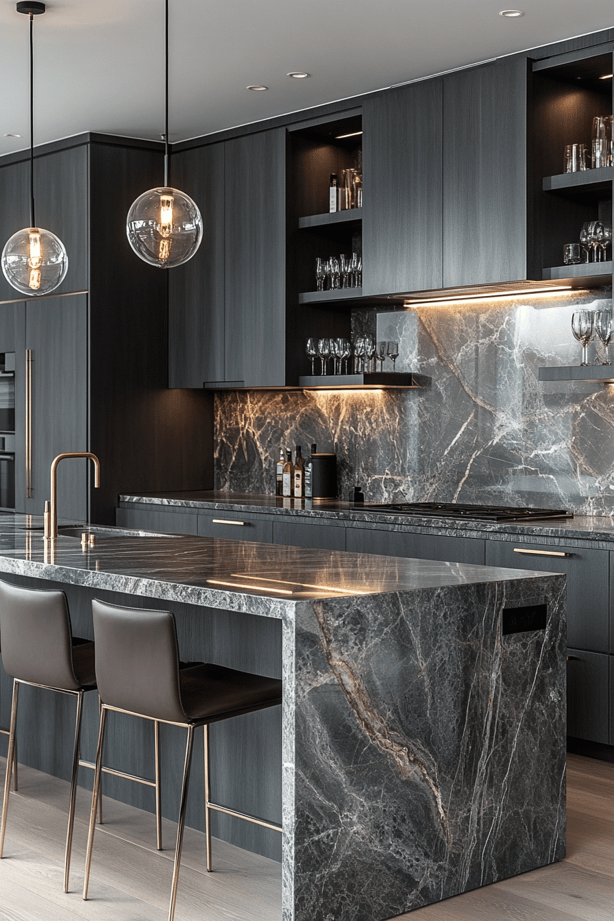 11 marble accent grey kitchen