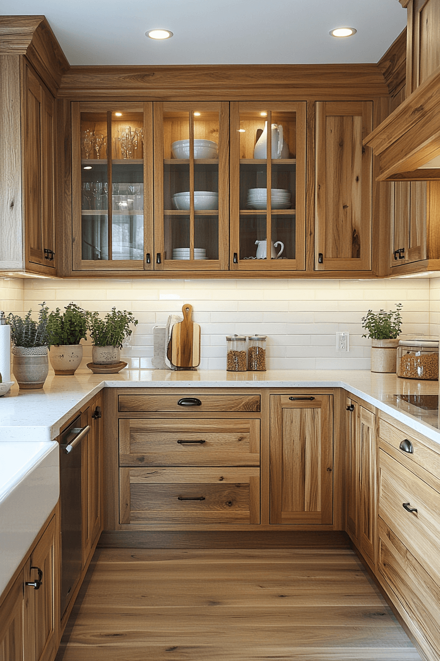 12 glass front hickory balance