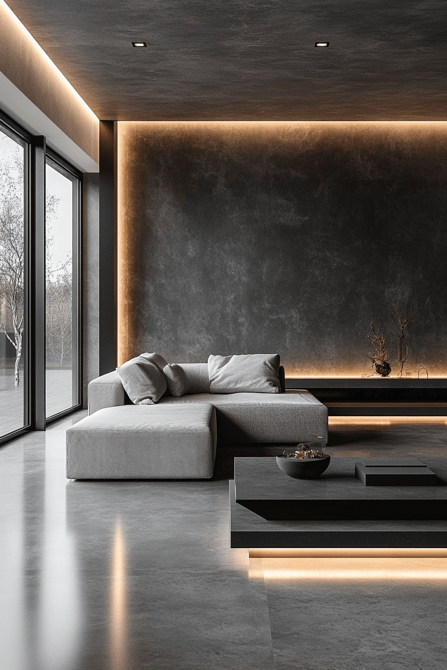 13 clean and cozy grey living room