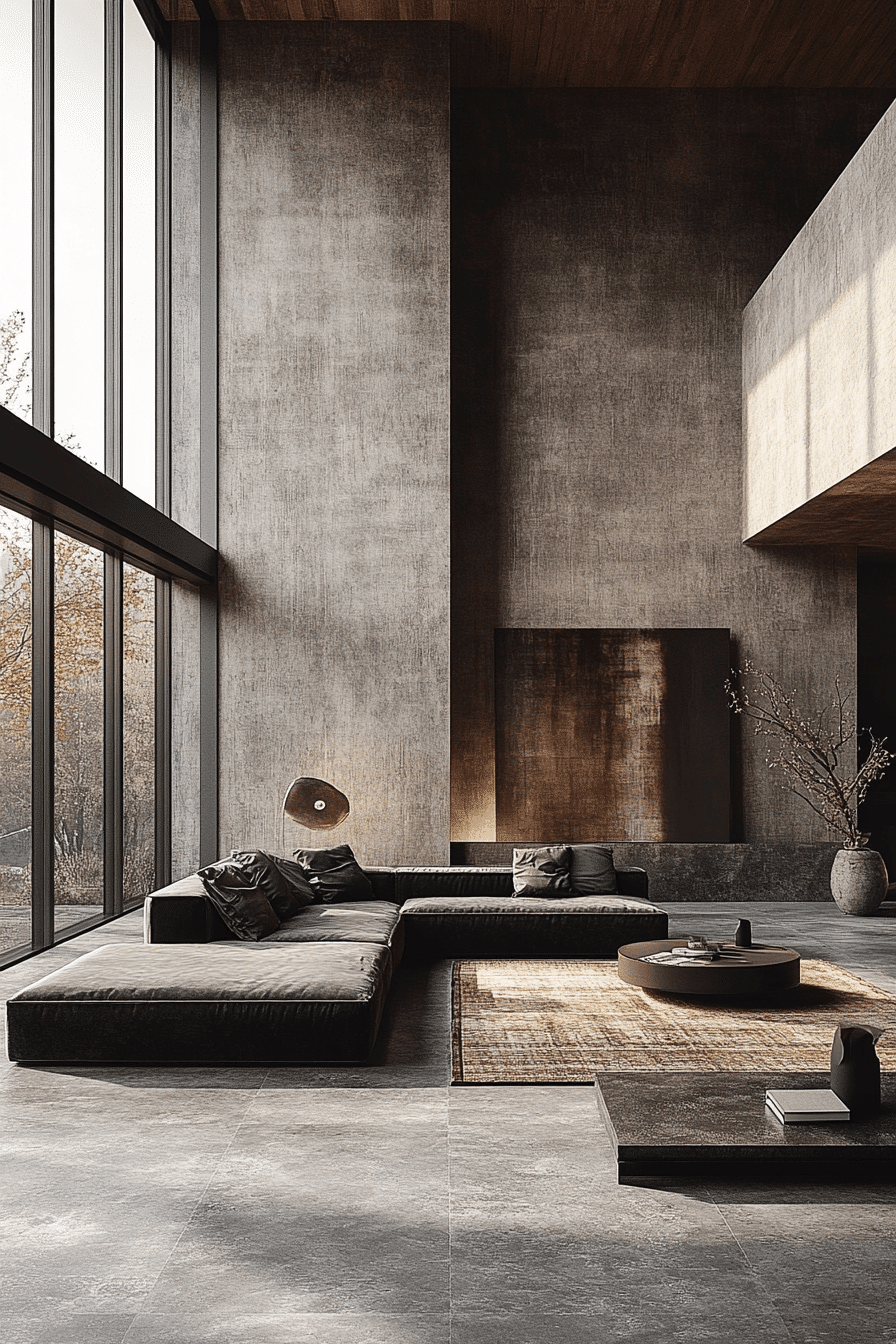 15 layered modern dark grey living room