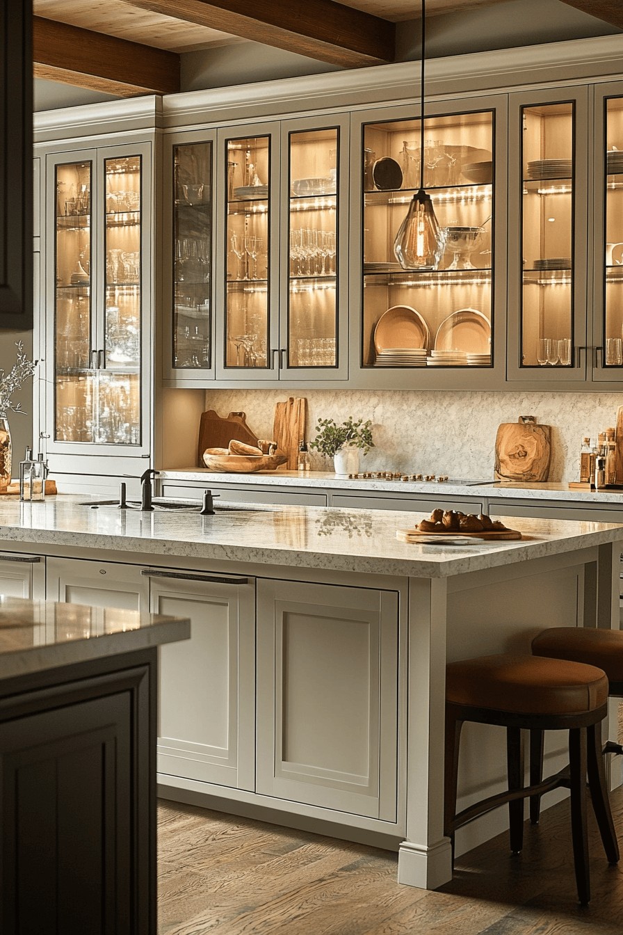 15 light infused glass cabinet kitchens