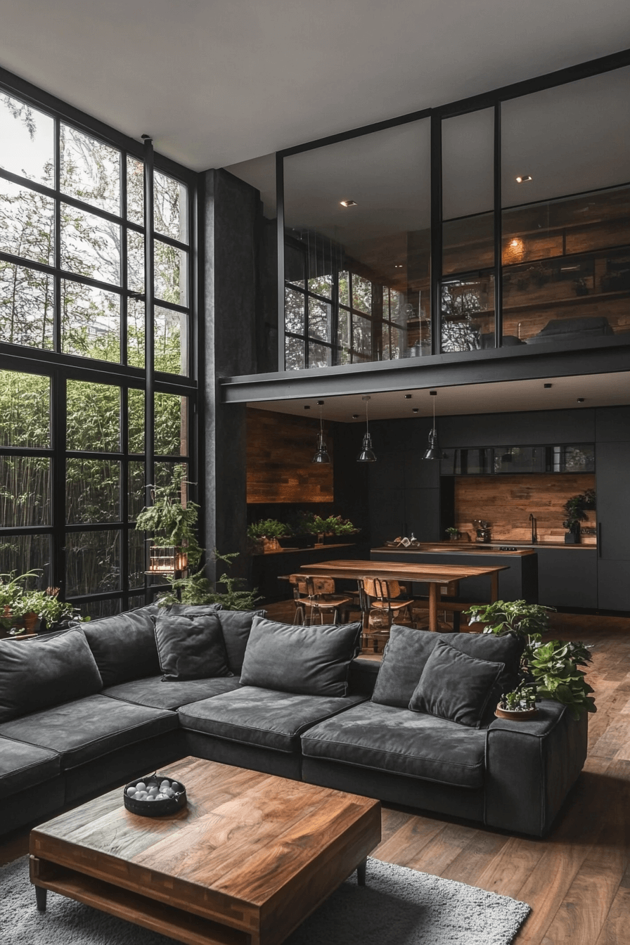 16 calm and chic charcoal living room