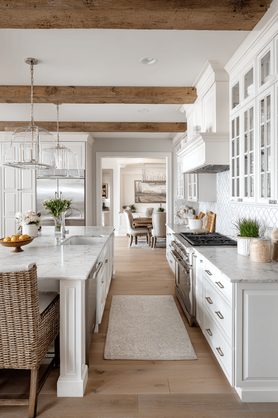 16 warm white family kitchen