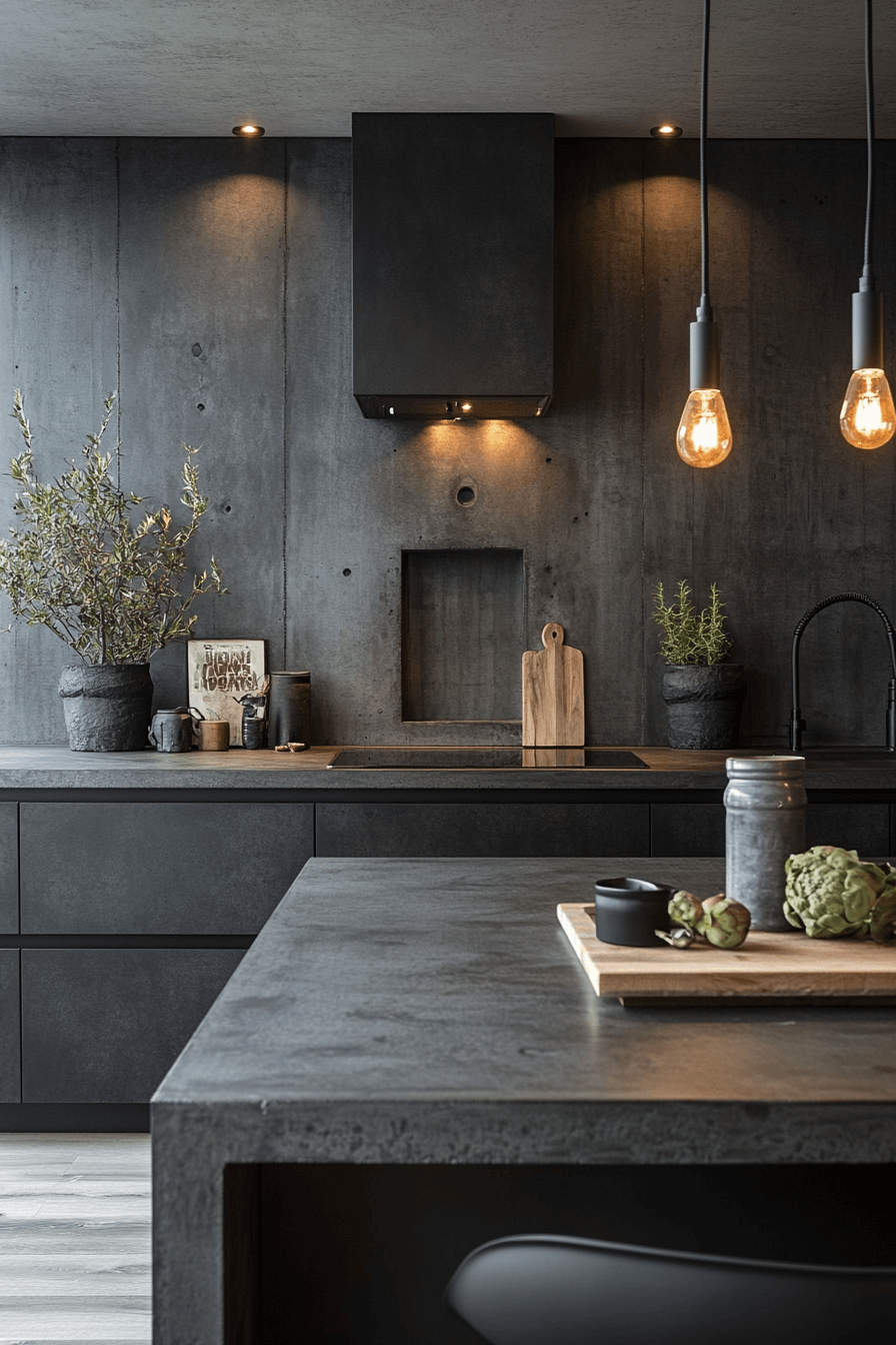 17 concrete tone grey kitchen
