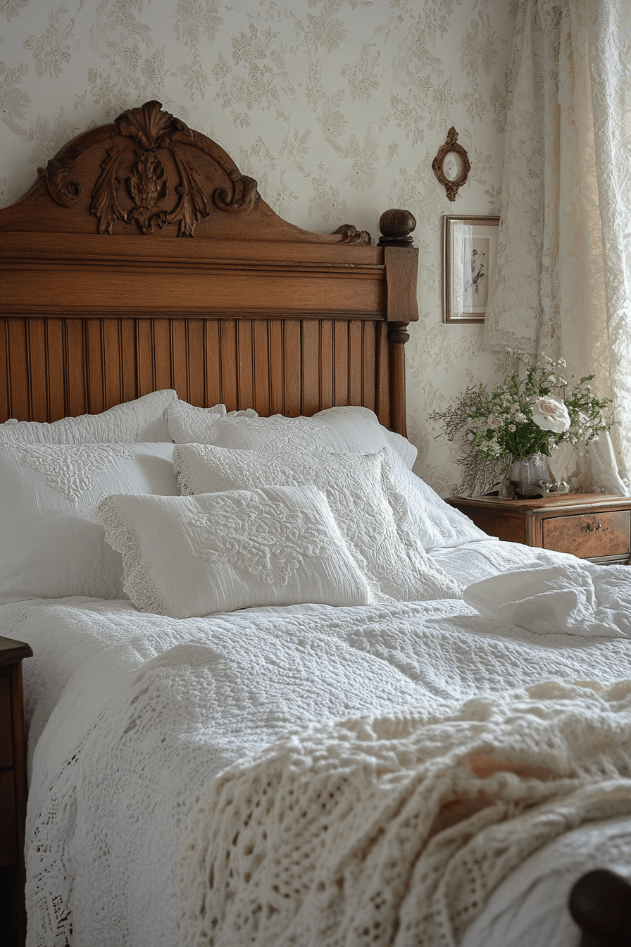 18 embroidered bedding detail