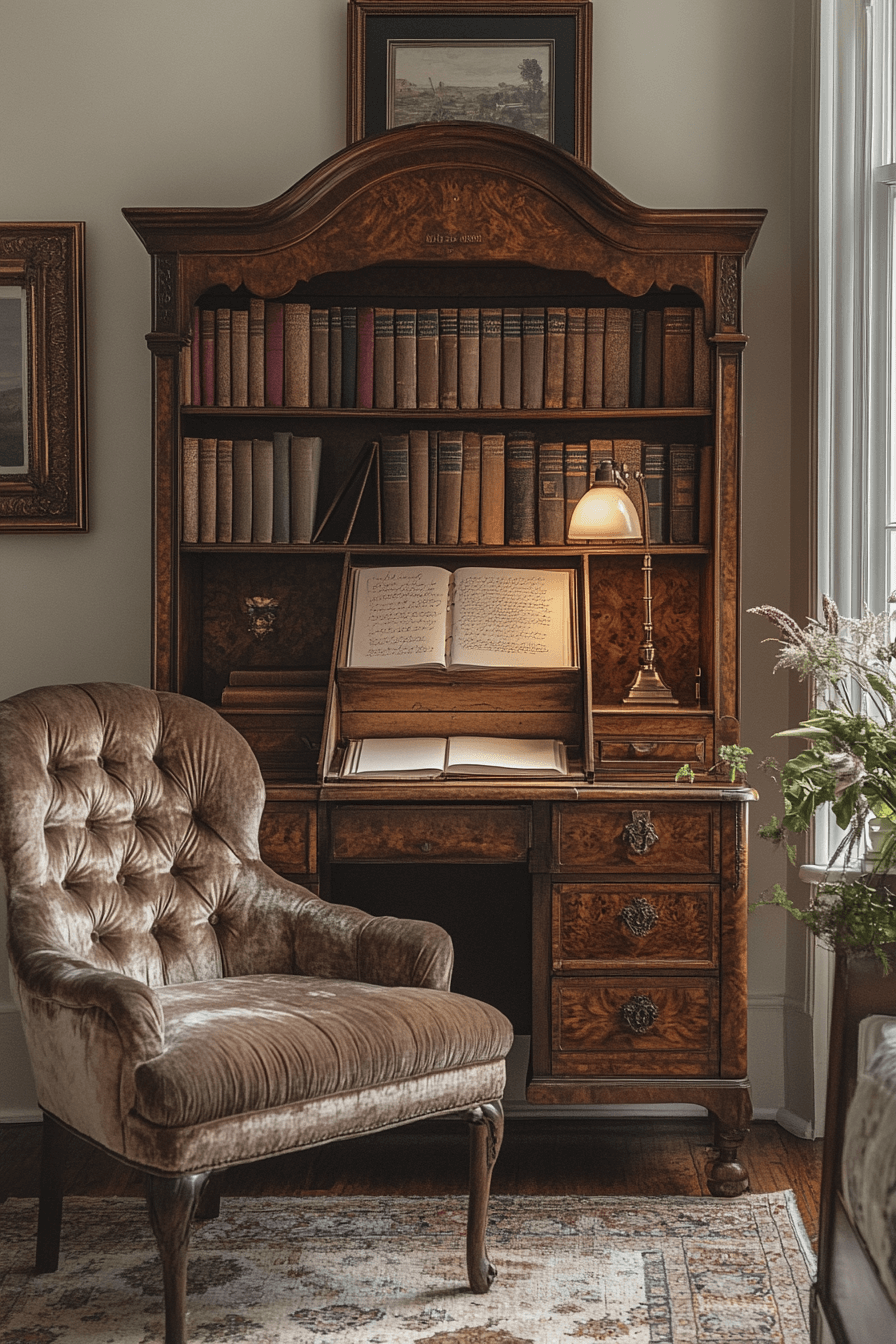 19 heritage secretary writing shelf