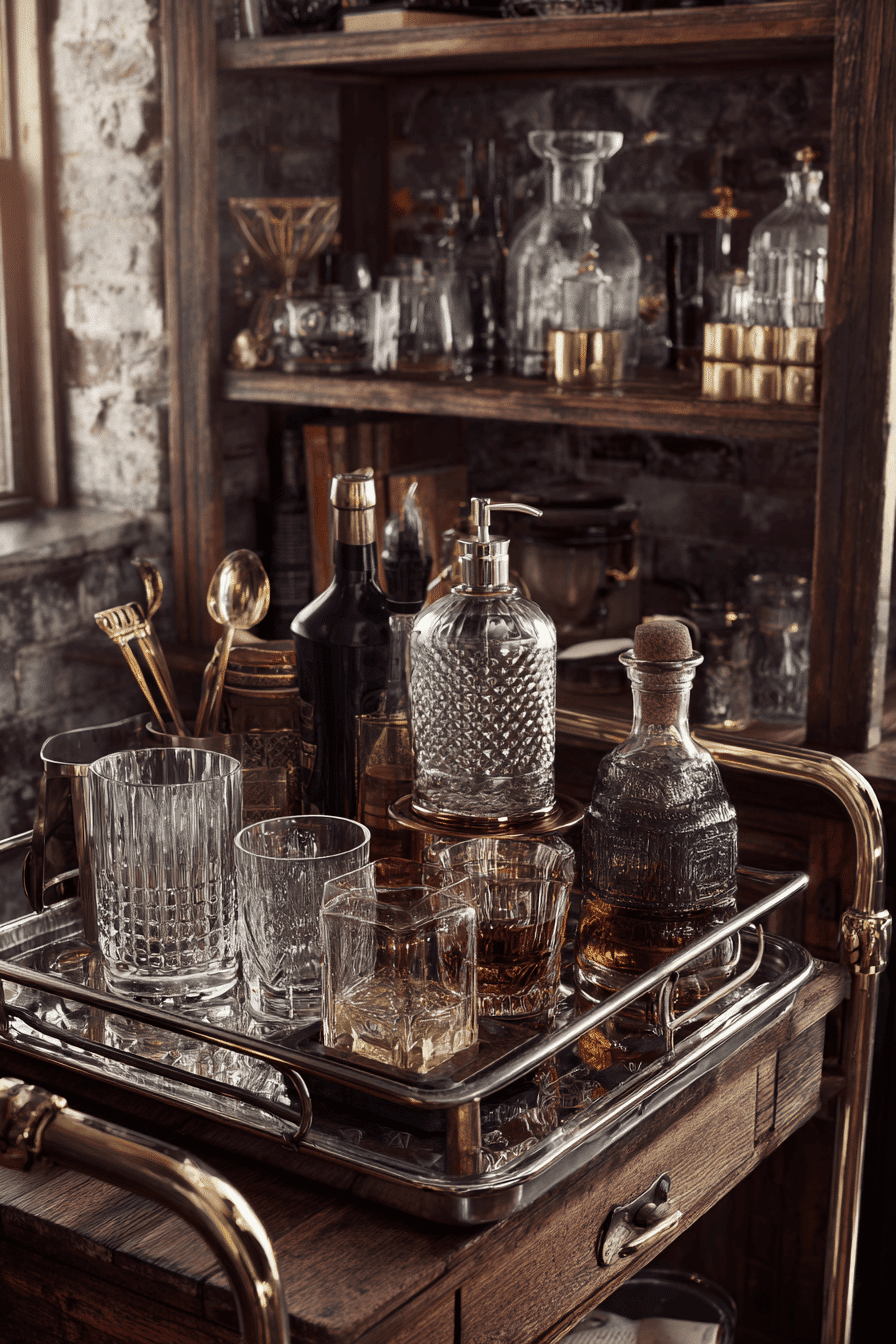 19 rustic entertaining bar area