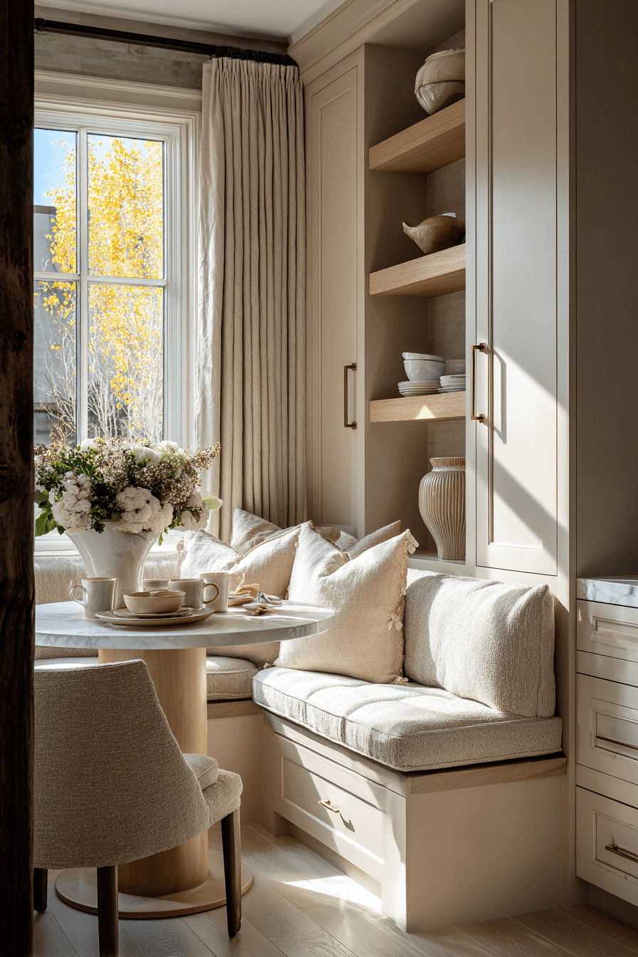 2 beige breakfast corner style