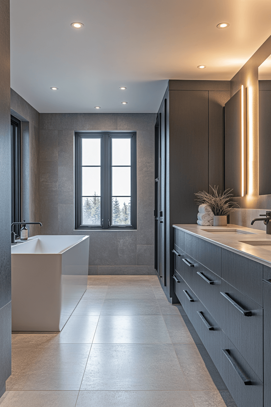 2 bold charcoal bathroom style