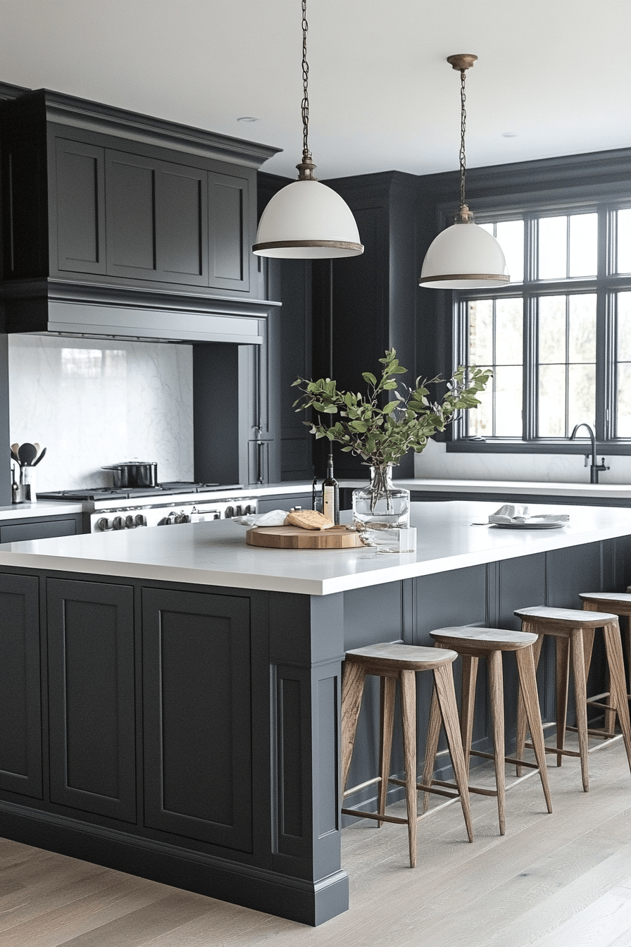 2 charcoal contrast cabinet look