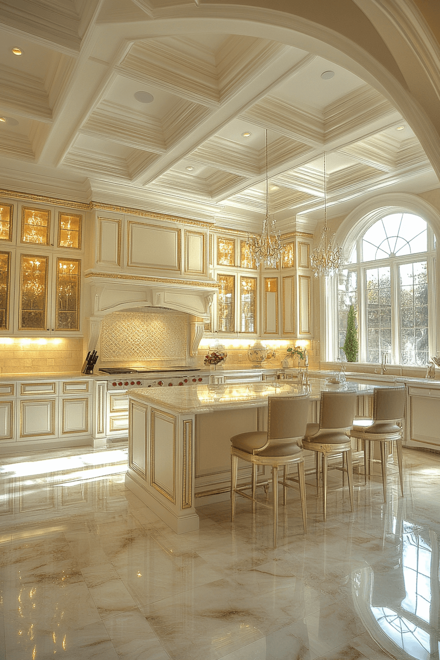 2 gold framed passageway