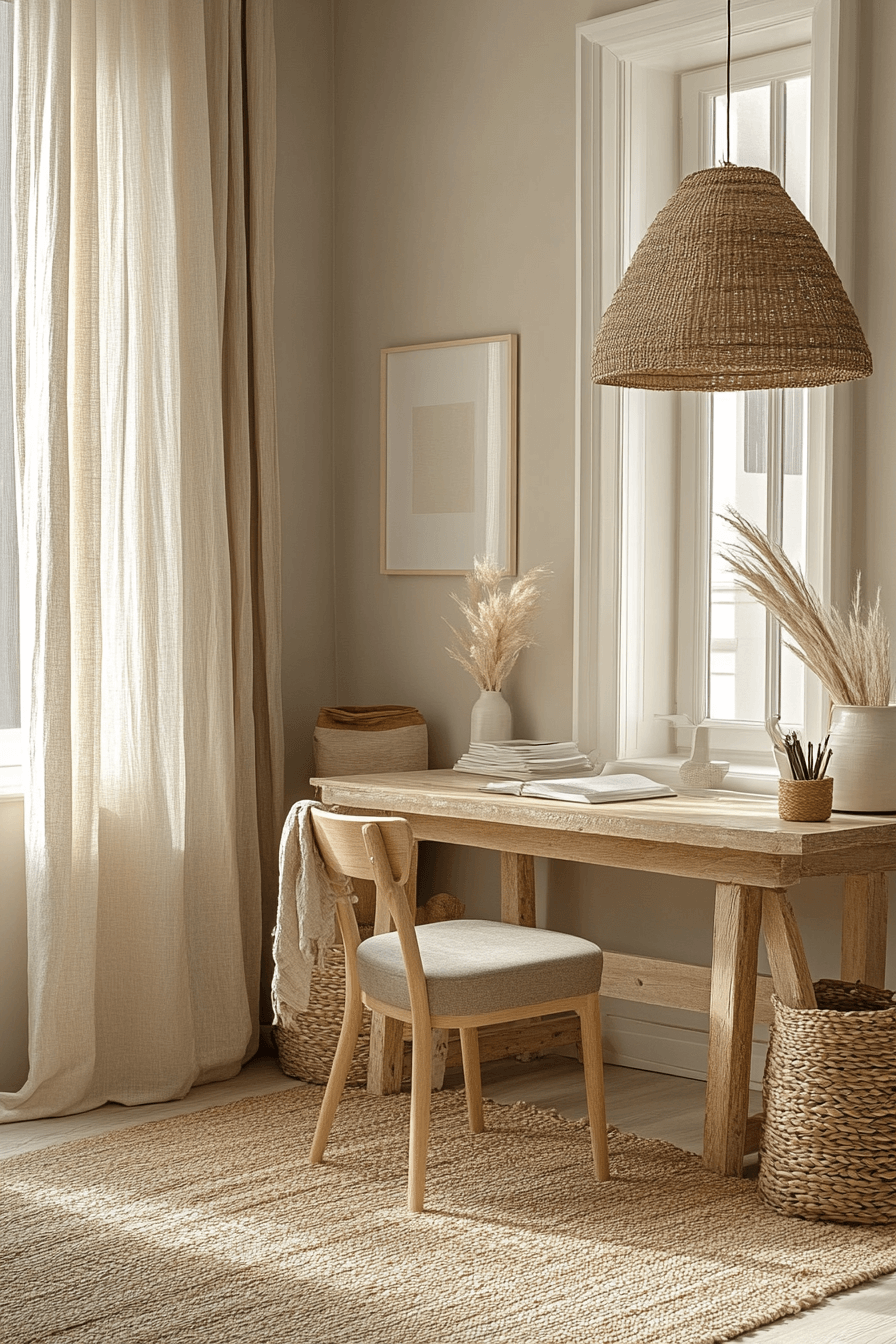 2 sand toned work nook