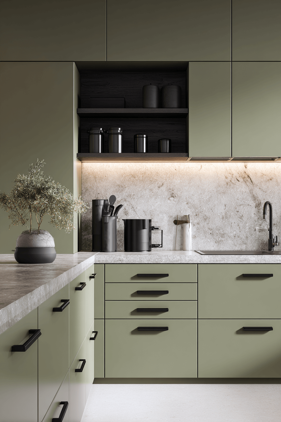 2 sleek olive silhouette