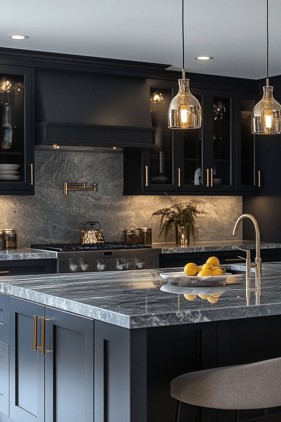 21 layered rich grey kitchen