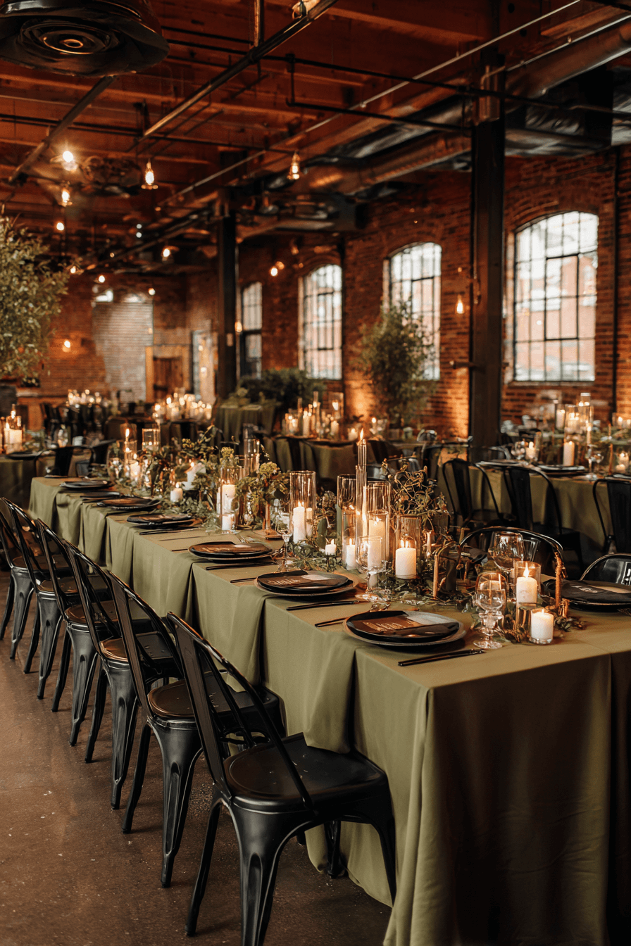 21 urban industrial olive wedding