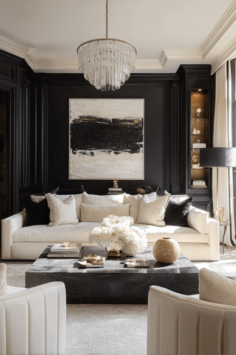 22 black cream modern contrast