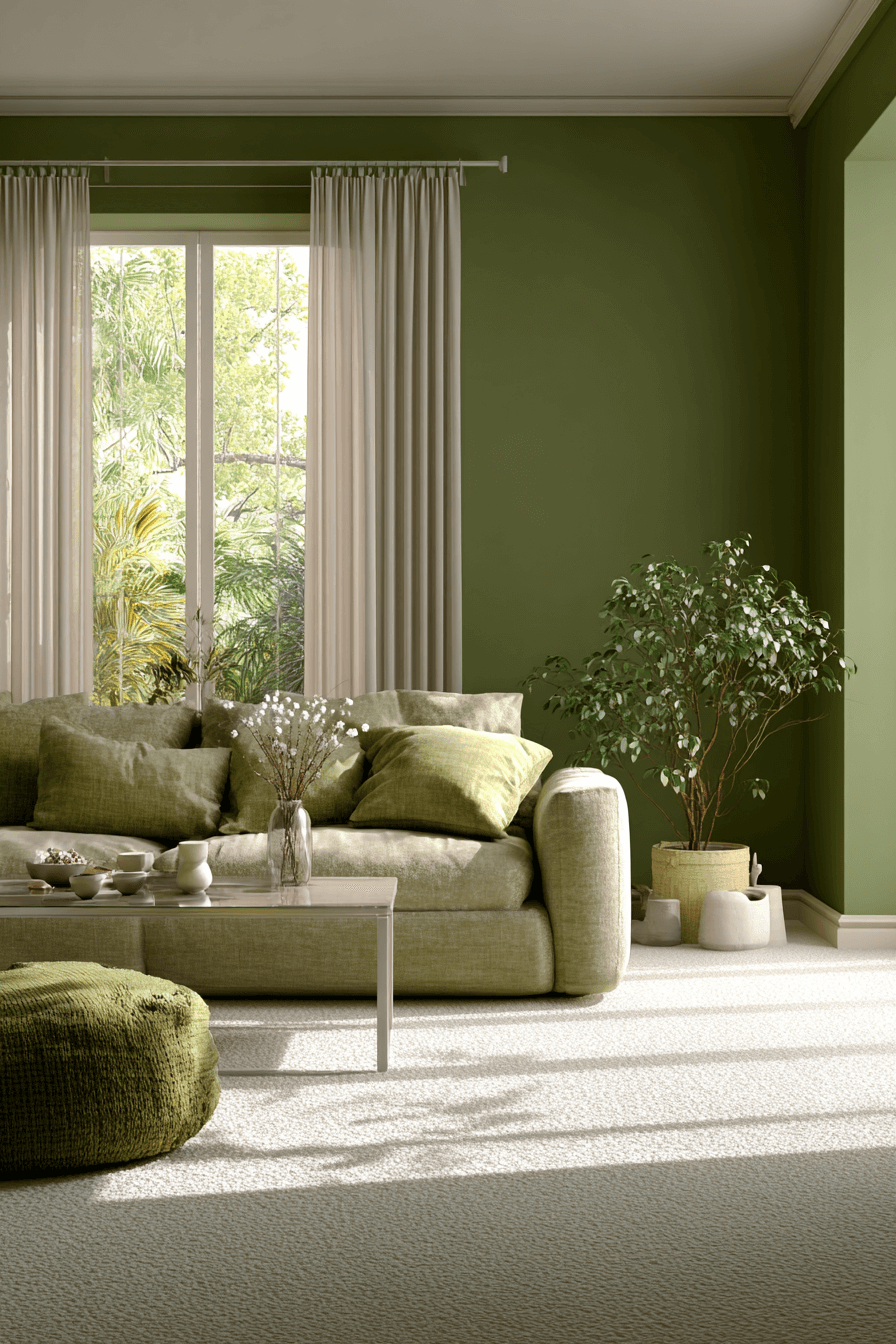 22 linen draped olive living room