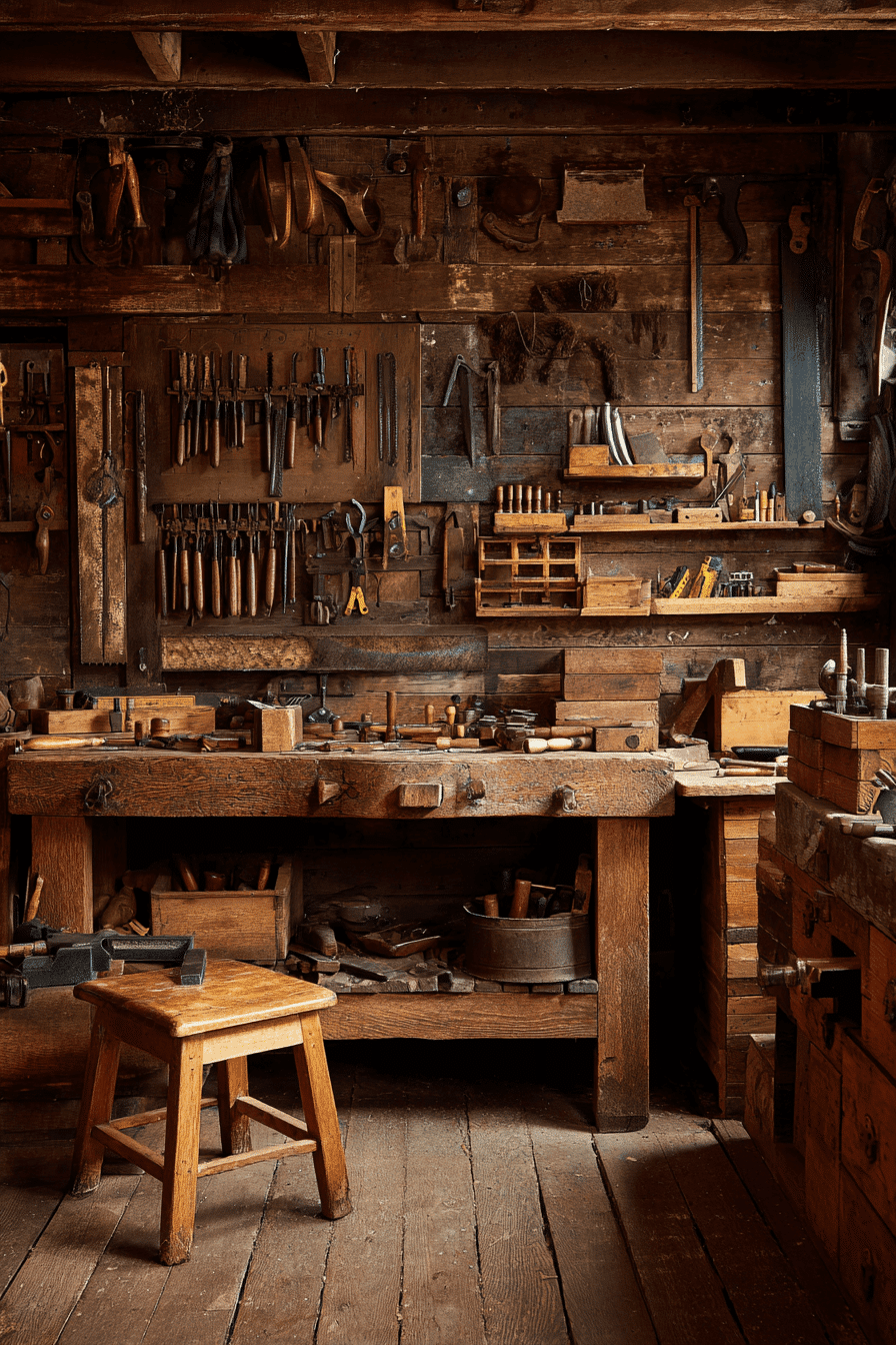 22 old world workshop tool decor