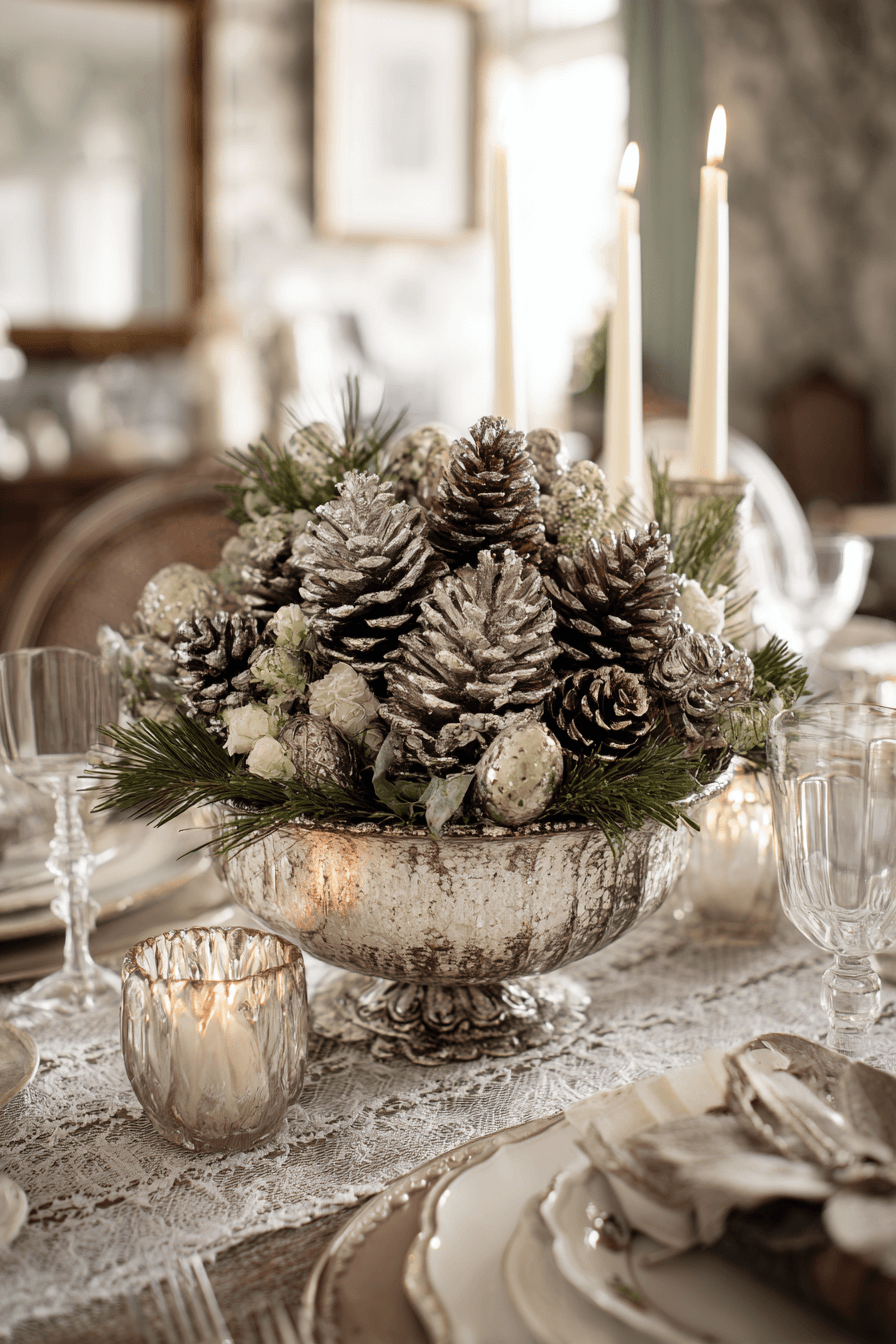 23 elegant silver pinecone decor